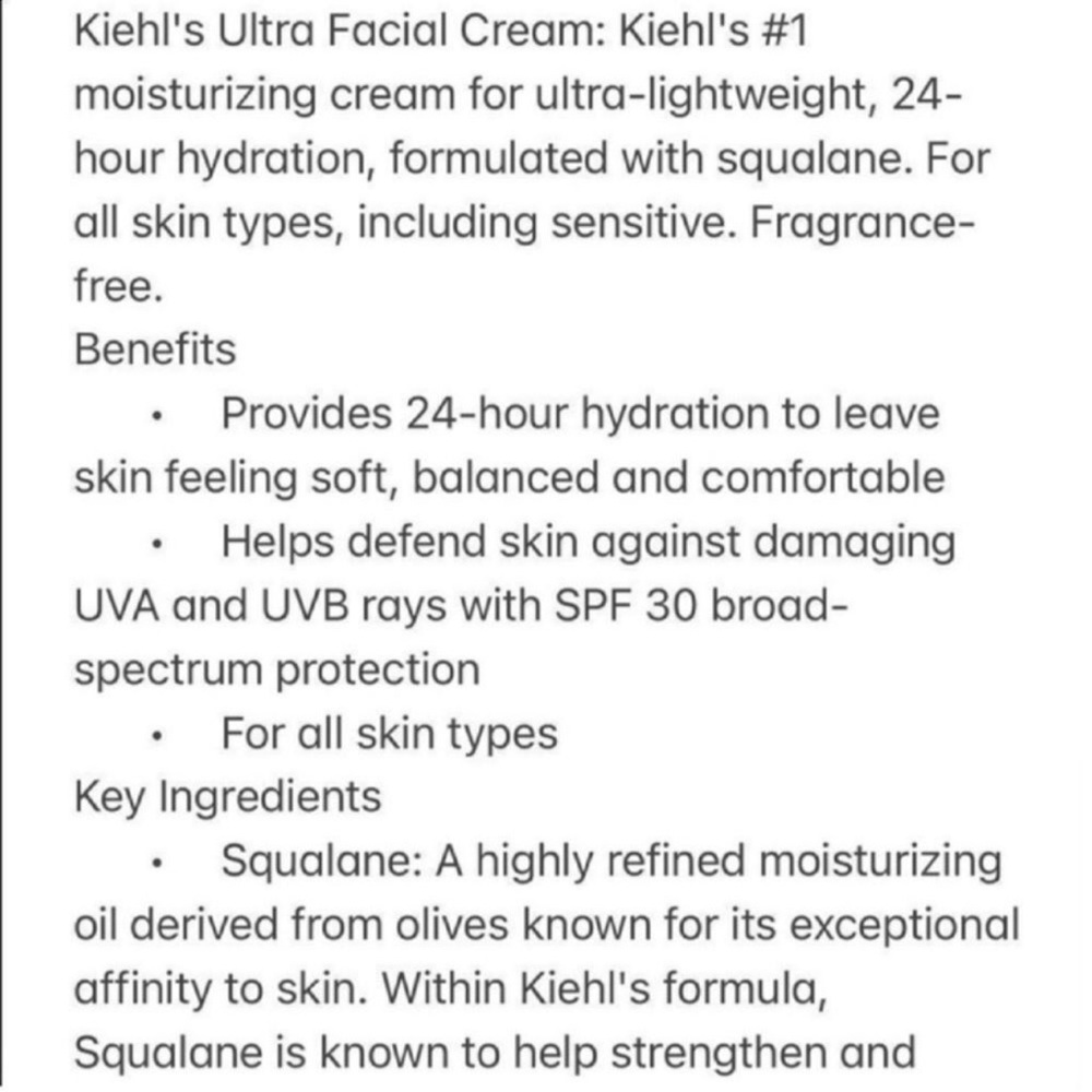 $5 π Kiehls Ultraβ Repair Cream π 24hr Moisturizer - Picture 4 of 6